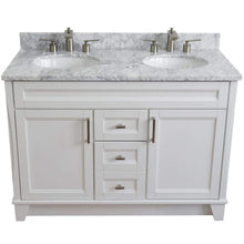 Load image into Gallery viewer, Bellaterra Home Vanity BellaTerra 400700-49D-WH-WMO 48&quot; Double sink vanity in White finish with White carrara marble and oval sink