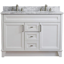 Load image into Gallery viewer, Bellaterra Home Vanity BellaTerra 400700-49D-WH-WMO 48&quot; Double sink vanity in White finish with White carrara marble and oval sink