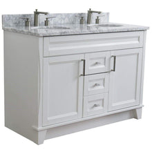 Load image into Gallery viewer, Bellaterra Home Vanity BellaTerra 400700-49D-WH-WMO 48&quot; Double sink vanity in White finish with White carrara marble and oval sink