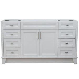 Bellaterra Home Vanity BellaTerra 400700-60S-WH 60" Single sink vanity in White finish- cabinet only