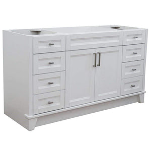 Bellaterra Home Vanity BellaTerra 400700-60S-WH 60" Single sink vanity in White finish- cabinet only