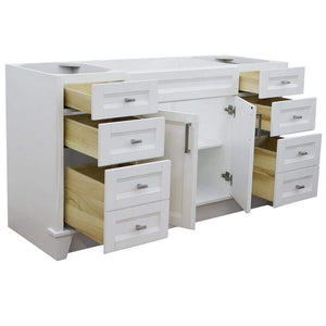 Bellaterra Home Vanity BellaTerra 400700-60S-WH 60" Single sink vanity in White finish- cabinet only