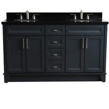 Load image into Gallery viewer, Bellaterra Home Vanity BellaTerra 400700-61D-DG-BGO 61&quot; Double sink vanity in Dark Gray finish and Black galaxy granite and oval sink