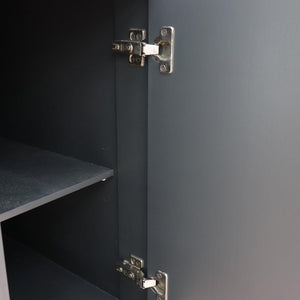 Bellaterra Home Vanity BellaTerra 400700-61D-DG-BGO 61" Double sink vanity in Dark Gray finish and Black galaxy granite and oval sink