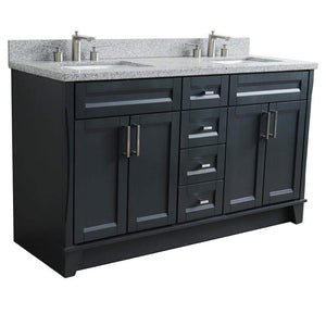 Bellaterra 61" Dark Gray Finish Wash Basin Cabinet