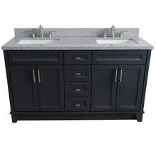 Load image into Gallery viewer, Bellaterra Home Vanity BellaTerra 400700-61D-DG-GYR 61&quot; Double sink vanity in Dark Gray finish and Gray granite and rectangle sink