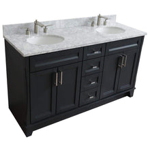 Load image into Gallery viewer, Bellaterra Home Vanity BellaTerra 400700-61D-DG-WMO 61&quot; Double sink vanity in Dark Gray finish and White carrara marble and oval sink