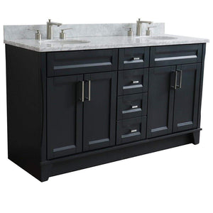 Buy 61" Dark Gray Finish Bathroom Vanity Set
