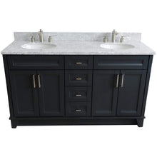 Load image into Gallery viewer, Bellaterra Home Vanity BellaTerra 400700-61D-DG-WMO 61&quot; Double sink vanity in Dark Gray finish and White carrara marble and oval sink