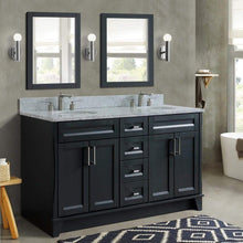 Load image into Gallery viewer, Bellaterra Home Vanity BellaTerra 400700-61D-DG-WMO 61&quot; Double sink vanity in Dark Gray finish and White carrara marble and oval sink