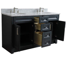 Load image into Gallery viewer, Bellaterra Home Vanity BellaTerra 400700-61D-DG-WMO 61&quot; Double sink vanity in Dark Gray finish and White carrara marble and oval sink