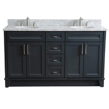 Load image into Gallery viewer, Bellaterra Home Vanity BellaTerra 400700-61D-DG-WMO 61&quot; Double sink vanity in Dark Gray finish and White carrara marble and oval sink