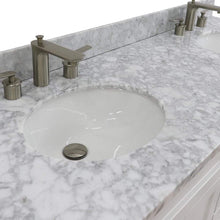 Load image into Gallery viewer, Bellaterra Home Vanity BellaTerra 400700-61D-WH-WMO 61&quot; Double sink vanity in White finish and White carrara marble and oval sink