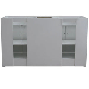 Bellaterra Home Vanity BellaTerra 400700-61D-WH-WMO 61" Double sink vanity in White finish and White carrara marble and oval sink