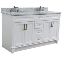 Load image into Gallery viewer, Bellaterra Home Vanity BellaTerra 400700-61D-WH-WMO 61&quot; Double sink vanity in White finish and White carrara marble and oval sink