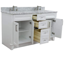 Load image into Gallery viewer, Bellaterra Home Vanity BellaTerra 400700-61D-WH-WMO 61&quot; Double sink vanity in White finish and White carrara marble and oval sink