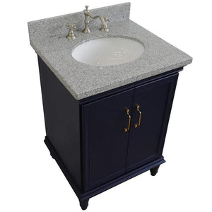 Bellaterra Home Vanity BellaTerra 400800-25-BU-GYO 25" Single vanity in Blue finish with Gray granite and oval sink