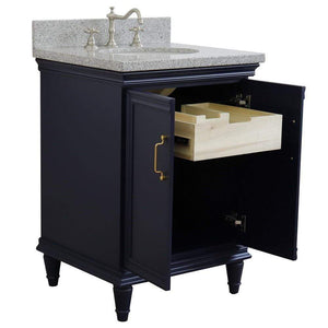 Bellaterra Home Vanity BellaTerra 400800-25-BU-GYO 25" Single vanity in Blue finish with Gray granite and oval sink