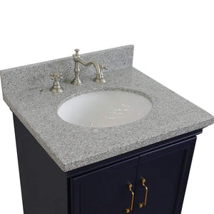 Bellaterra Home Vanity BellaTerra 400800-25-BU-GYO 25" Single vanity in Blue finish with Gray granite and oval sink