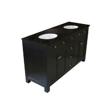Load image into Gallery viewer, Bellaterra Home Vanity BellaTerra 62 in Double sink vanity wood-black-Black Galaxy Top 603210-B-BG