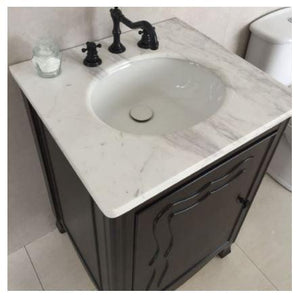 Bellaterra Home Vanity BellaTerra Home 24 in Single Sink Vanity-Manufactured Wood-Sable Walnut 9010-24-SW-JW