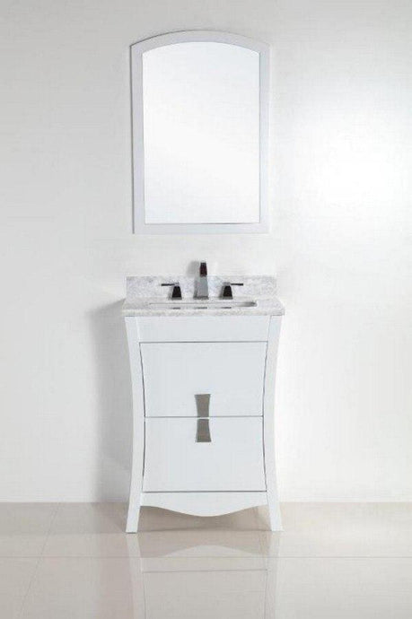 Bellaterra Home Vanity BellaTerra Home 24 in. Single sink vanity with White Carrara Top 500701-24-WC