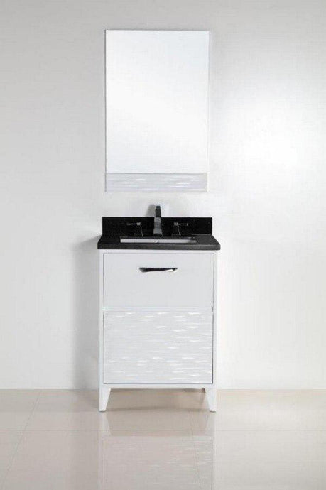 Bellaterra Home Vanity BellaTerra Home 24 in. Single sink vanity with White Carrara Top 500709-24-WC