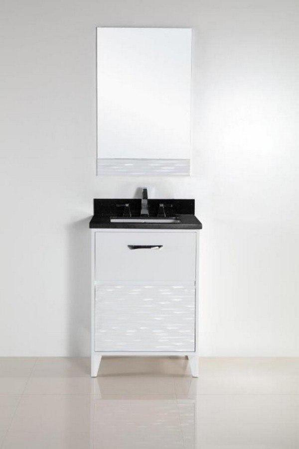 Bellaterra Home Vanity BellaTerra Home 24 in. Single sink vanity with White Carrara Top 500709-24-WC