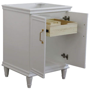 Bellaterra Home Vanity BellaTerra Home 24" Single vanity in White finish- cabinet only 400800-24-WH