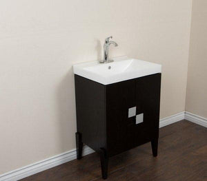 Bellaterra Home Vanity BellaTerra Home 25 in Single sink vanity-Wood-Black 804366-BL