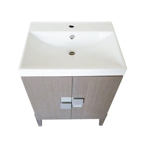 Bellaterra Home Vanity BellaTerra Home 25 in Single Sink Vanity-Wood-Gray 804366-GY