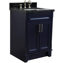Load image into Gallery viewer, Bellaterra Home Vanity BellaTerra Home 25&quot; Single Sink Vanity in Blue Finish with Black Galaxy Granite and Rectangle Sink 400700-25-BU-BGR