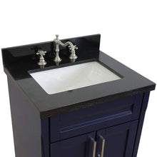 Load image into Gallery viewer, Bellaterra Home Vanity BellaTerra Home 25&quot; Single Sink Vanity in Blue Finish with Black Galaxy Granite and Rectangle Sink 400700-25-BU-BGR