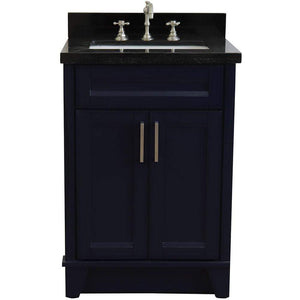 Bellaterra Home Vanity BellaTerra Home 25" Single Sink Vanity in Blue Finish with Black Galaxy Granite and Rectangle Sink 400700-25-BU-BGR