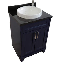Load image into Gallery viewer, Bellaterra Home Vanity BellaTerra Home 25&quot; Single Sink Vanity in Blue finish with Black Galaxy Granite and Round Sink 400700-25-BU-BGRD