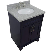 Load image into Gallery viewer, Bellaterra Home Vanity BellaTerra Home 25&quot; Single Sink Vanity in Blue Finish with Gray Granite and Oval Sink 400700-25-BU-GYO