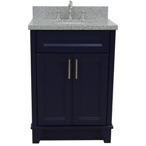 Bellaterra Home Vanity BellaTerra Home 25" Single Sink Vanity in Blue Finish with Gray Granite and Oval Sink 400700-25-BU-GYO