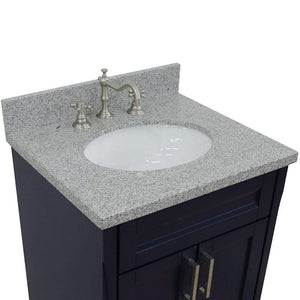 Bellaterra Home Vanity BellaTerra Home 25" Single Sink Vanity in Blue Finish with Gray Granite and Oval Sink 400700-25-BU-GYO