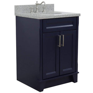 Bellaterra Home Vanity BellaTerra Home 25" Single Sink Vanity in Blue Finish with Gray Granite and Oval Sink 400700-25-BU-GYO