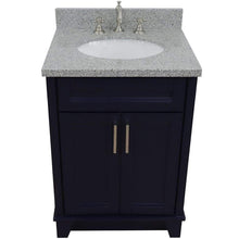 Load image into Gallery viewer, Bellaterra Home Vanity BellaTerra Home 25&quot; Single Sink Vanity in Blue Finish with Gray Granite and Oval Sink 400700-25-BU-GYO
