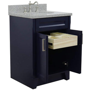 Bellaterra Home Vanity BellaTerra Home 25" Single Sink Vanity in Blue Finish with Gray Granite and Oval Sink 400700-25-BU-GYO