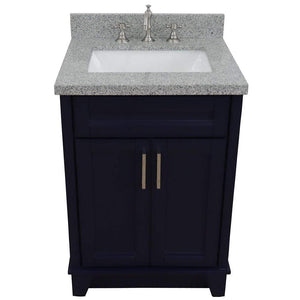 Bellaterra Home Vanity BellaTerra Home 25" Single Sink Vanity in Blue Finish with Gray Granite and Rectangle Sink 400700-25-BU-GYR