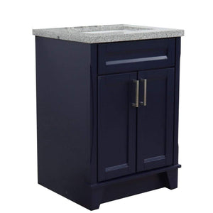 Bellaterra Home Vanity BellaTerra Home 25" Single Sink Vanity in Blue Finish with Gray Granite and Rectangle Sink 400700-25-BU-GYR
