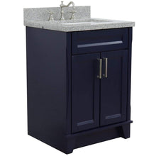 Load image into Gallery viewer, Bellaterra Home Vanity BellaTerra Home 25&quot; Single Sink Vanity in Blue Finish with Gray Granite and Rectangle Sink 400700-25-BU-GYR
