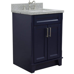 Bellaterra Home Vanity BellaTerra Home 25" Single Sink Vanity in Blue Finish with Gray Granite and Rectangle Sink 400700-25-BU-GYR