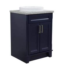 Load image into Gallery viewer, Bellaterra Home Vanity BellaTerra Home 25&quot; Single Sink Vanity in Blue Finish with Gray Granite and Round Sink 400700-25-BU-GYRD
