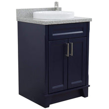 Load image into Gallery viewer, Bellaterra Home Vanity BellaTerra Home 25&quot; Single Sink Vanity in Blue Finish with Gray Granite and Round Sink 400700-25-BU-GYRD