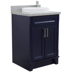 Bellaterra Home Vanity BellaTerra Home 25" Single Sink Vanity in Blue Finish with Gray Granite and Round Sink 400700-25-BU-GYRD