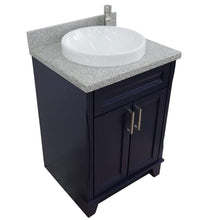 Load image into Gallery viewer, Bellaterra Home Vanity BellaTerra Home 25&quot; Single Sink Vanity in Blue Finish with Gray Granite and Round Sink 400700-25-BU-GYRD
