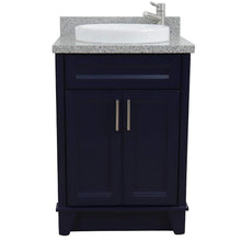 Load image into Gallery viewer, Bellaterra Home Vanity BellaTerra Home 25&quot; Single Sink Vanity in Blue Finish with Gray Granite and Round Sink 400700-25-BU-GYRD